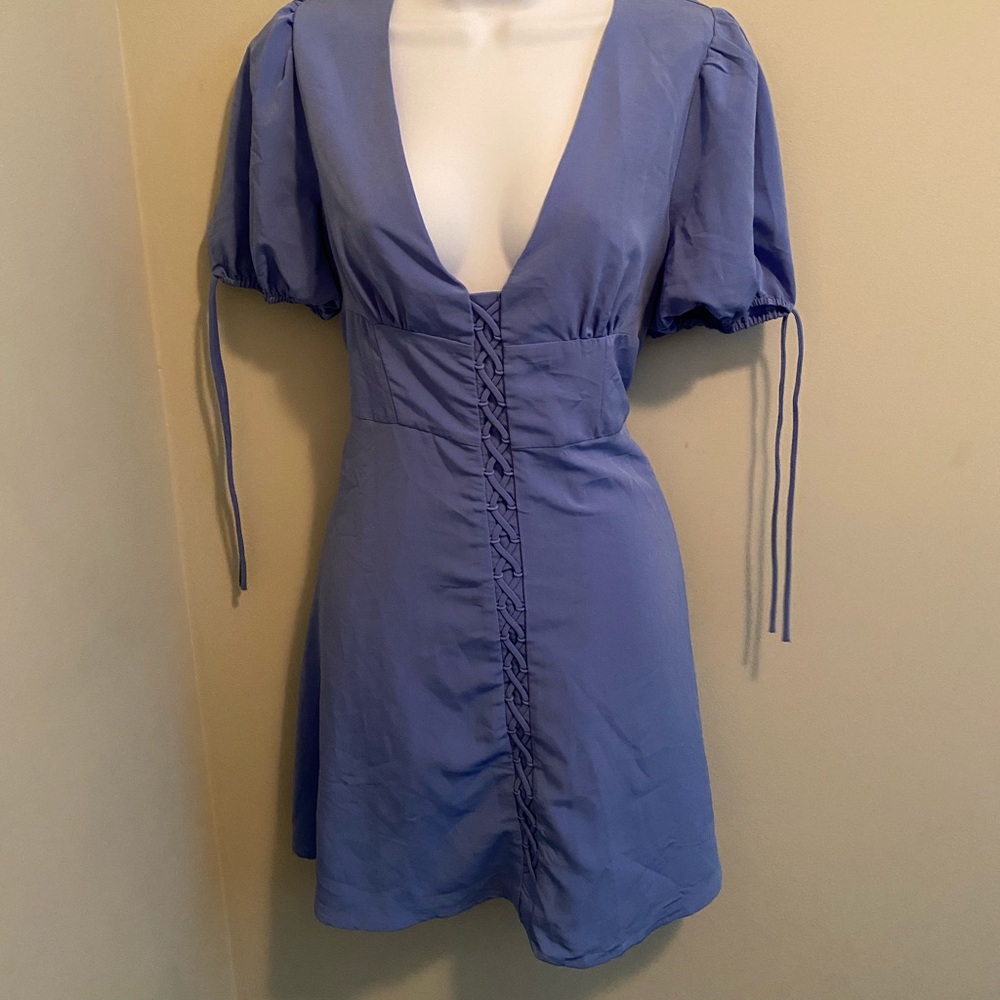 Blue Crisscross fit and flare